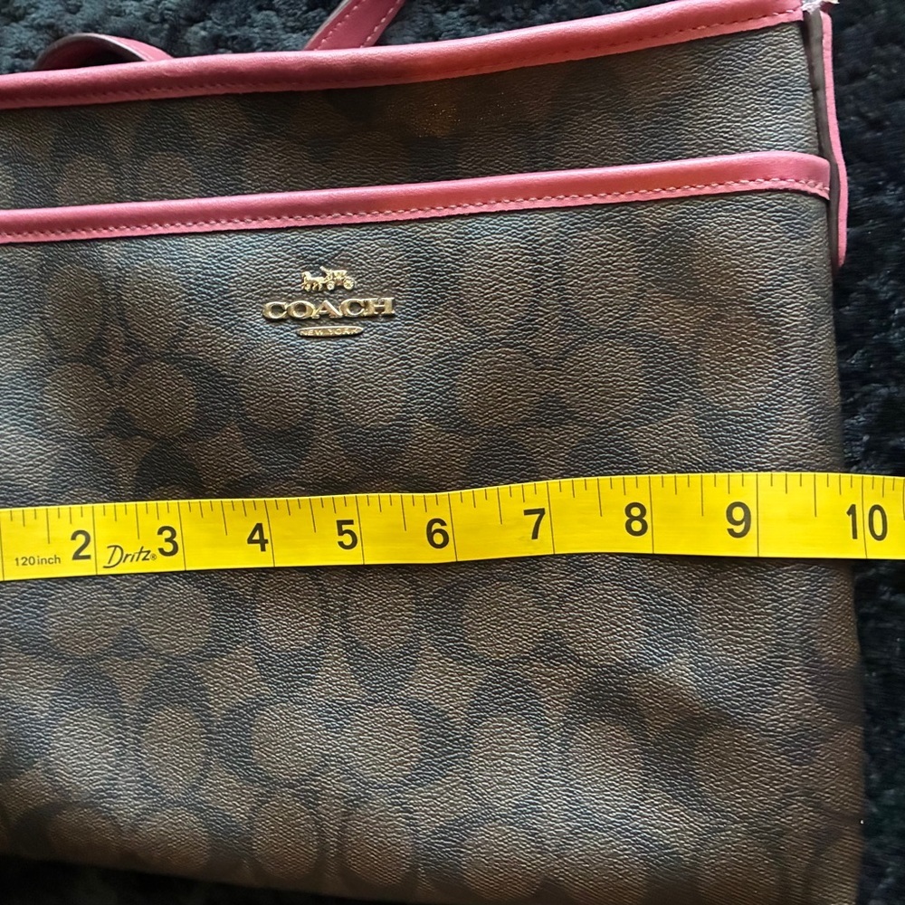 Coach Signature Brown and Pink Crossbody Bag - Picture 14 of 14